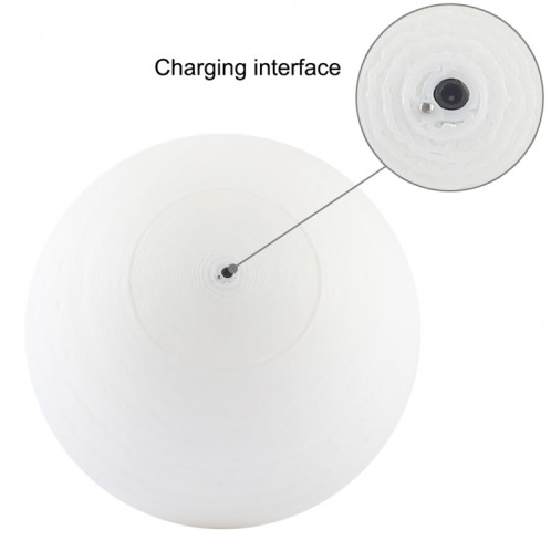 Lampe d'impression 3D Jupiter, Diamètre: 18cm, Contrôle de charge USB, 2 couleurs Changement de couleur Éclairage LED à économie d'énergie avec socle en bois SH7894764-013