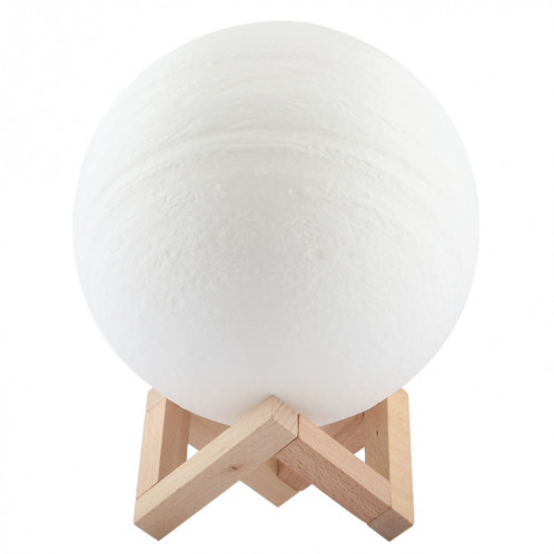 Lampe d'impression 3D Jupiter, Diamètre: 18cm, Recharge USB Patted 7-Color Changement de lumière à LED Éclairage à économie d'énergie avec base de support en bois SH7895199-013