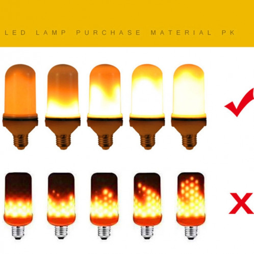 E27 6W LED a incité l'ampoule d'effet de flamme de scintillement, 1400K avec 3 modes, AC 85-265V SH80041148-014