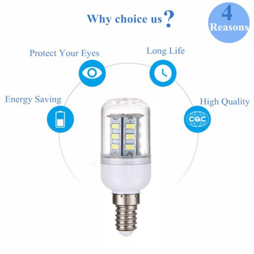 Ampoule de maïs E14 2.5W 24 LED SMD 5730 LED, AC 110-220V (lumière blanche) SH17WL1422-011