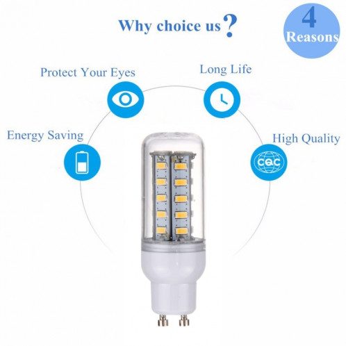 GU10 Ampoule LED Maïs 3,5W 36 LED SMD 5730, AC 110-220V (Blanc Chaud) SH32WW1423-011