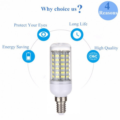 Ampoule de maïs E14 5.5W 69 LED SMD 5730 LED, AC 220-240V (lumière blanche) SH47WL1860-011