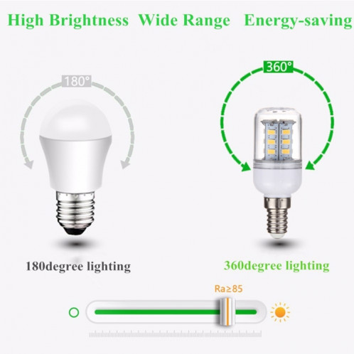 Ampoule de maïs E14 2.5W 24 LED SMD 5730 LED, AC 12-80V (blanc chaud) SH17WW903-011