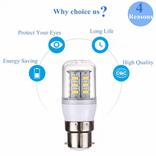 Ampoule B22 2.5W Corn Light 24 LED SMD 5730, AC 12-80V (Blanc Chaud) SH19WW1257-011