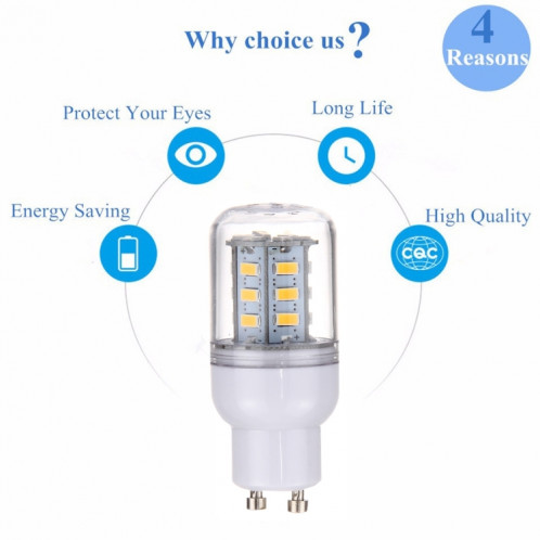 Ampoule de maïs GU10 2.5W 24 LED SMD 5730 LED, AC 12-80V (blanc chaud) SH20WW820-011