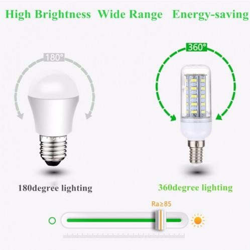 Ampoule de maïs E14 3,5W 36 LED SMD 5730 LED, AC 12-80V (lumière blanche) SH29WL218-011