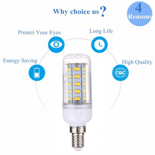 Ampoule de maïs E14 3,5W 36 LED SMD 5730 LED, CA 12-80V (blanc chaud) SH29WW1933-011