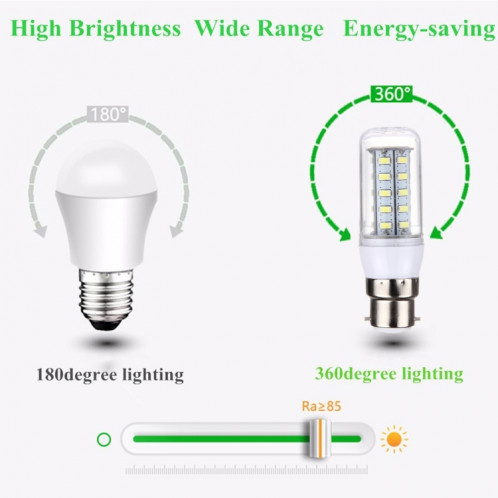 Ampoule de maïs B22 3.5W 36 LED SMD 5730 LED, AC 110-220V (lumière blanche) SH31WL763-011