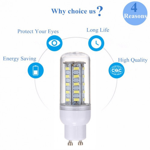 GU10 3.5W Ampoule LED Maïs 36 LED SMD 5730, AC 12-80V (Lumière Blanche) SH32WL241-011