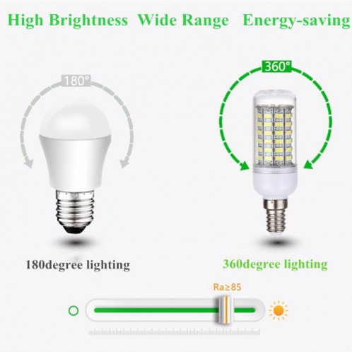Ampoule de maïs E14 5.5W 69 LED SMD 5730 LED, AC 110-130V (lumière blanche) SH47WL1075-011