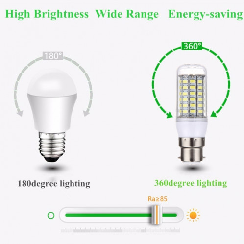 Ampoule de maïs B22 5.5W 69 LED SMD 5730 LED, AC 110-130V (lumière blanche) SH49WL1616-011