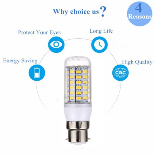 Ampoule de maïs B22 5.5W 69 LED SMD 5730 LED, AC 110-130V (blanc chaud) SH49WW1374-011