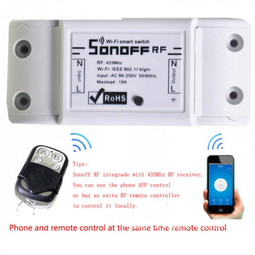 Sonoff Smart 433MHz sans fil 4 boutons en métal télécommande, distance de contrôle à distance: 20-30m SH9044556-05