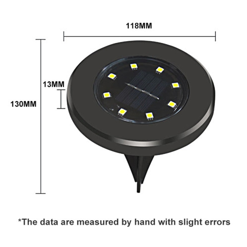 4 PCS 8 LED IP65 Lampe enterrée à énergie solaire étanche Garden Villa Garden Lawn Projecteur décoratif (lumière blanche) SH26WL1298-011