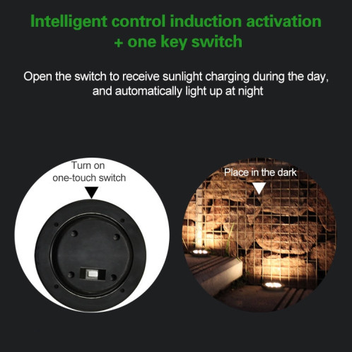4 PCS 8 LED IP65 Lampe enterrée à énergie solaire étanche Garden Villa Garden Lawn Projecteur décoratif (lumière blanche) SH26WL1298-011
