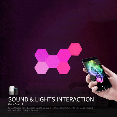 3 PCS / Set LifeSmart Creative Geometry Assembly Quantum Light avec Base, Smart APP Control / Voice Control SL9821989-013