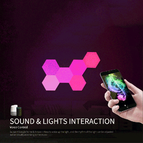 3 PCS / Set LifeSmart Creative Geometry Assembly Quantum Light avec Base, Smart APP Control / Voice Control SL9821989-013