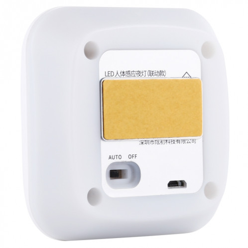 Capteur de corps humain carré CL053 LED, style: liaison (blanc chaud) SH26WW1978-09