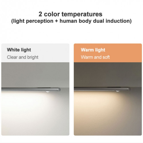 Capteur de lumière sans fil d'origine Xiaomi Youpin EZVALO 1W + lumière de capteur de corps humain, lumière blanche 5000 K, longueur de 40 cm SX98321008-013