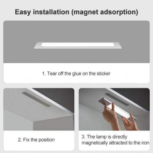Capteur de lumière sans fil d'origine Xiaomi Youpin EZVALO 1W + lumière de capteur de corps humain, lumière blanche 5000 K, longueur de 30 cm SX98341995-013