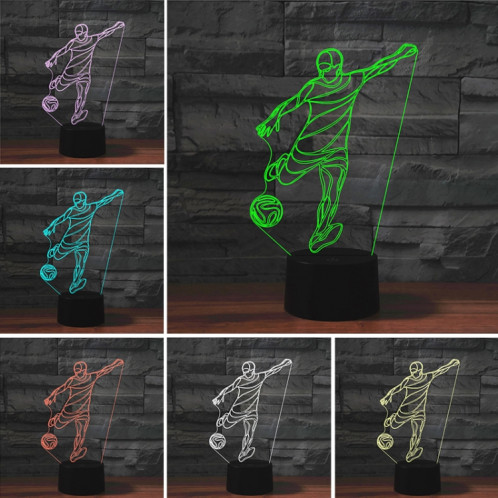 Jouant la lampe de table de lumière colorée de vision LED de la forme 3D de football, la version d'USB et de batterie SH98511378-06