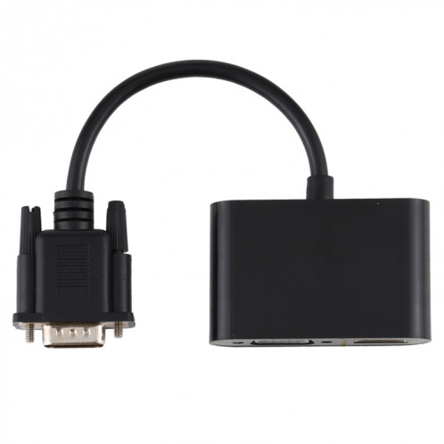 Convertisseur adaptateur 2 en 1 VGA vers HDMI + VGA 15 broches HDTV avec audio SH65161459-011