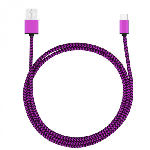 5 PCS 1m Wave Woven Style Tête en métal USB 3.1 Type C vers USB 2.0 Câble de données / chargeur, 5 PCS 1m Wave Woven Style Metal Head USB 3.1 Type C vers USB 2.0 Données / Kit de câble de chargeur SH0003862-010