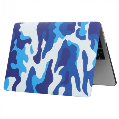 Pour 2016 Nouveau Macbook Pro 13.3 pouce A1706 & A1708 Bleu Camouflage Motif Ordinateur Eau Stickers PC Cas de Protection SH053F959-05