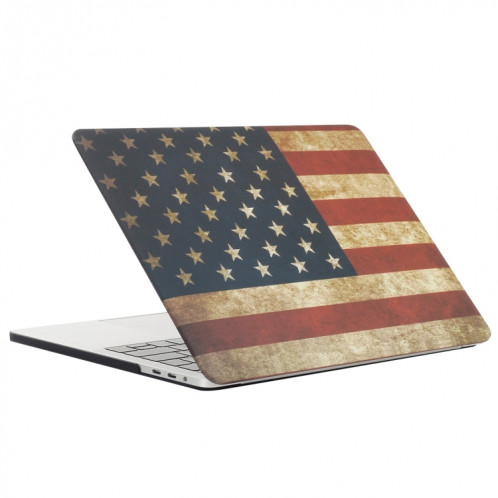 Pour 2016 Nouveau Macbook Pro 13.3 pouce A1706 et A1708 Rétro US Drapeau Motif Ordinateur Eau Stickers PC Cas de Protection SH053H1241-05