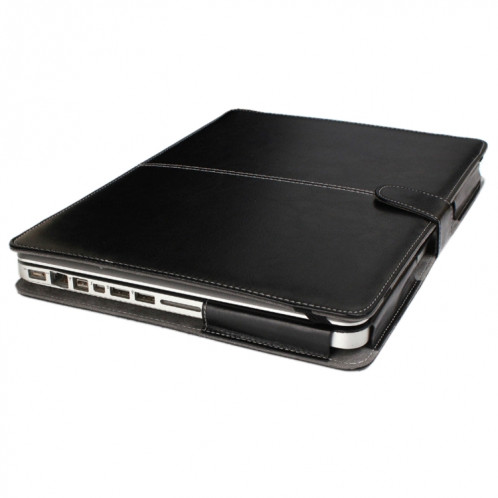 Pour Macbook Pro 15,4 pouces Laptop Crazy Horse Texture Horizontal Flip étui en cuir (Noir) SH058B622-07