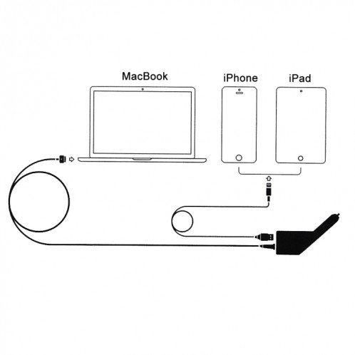 45W 14.85V 3.05A 5 broches T Style MagSafe 2 chargeur de voiture avec 1 port USB pour Apple Macbook A1466 / A1436 / A1465 / A1435 / MD224 / MD231 / MD761 / MD711, longueur: 1,7 m (blanc) SH382W1790-07