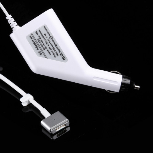 85W 20V 4.25A 5 Pin Style T MagSafe 2 chargeur de voiture avec 1 port USB pour Apple Macbook A1398 / A1424 / MC975 / MC976 / ME664 / ME665, longueur: 1,7 m (blanc) SH384W255-07