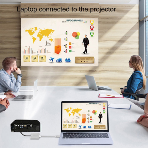 Adaptateur multifonction d'interface 4 en 1 USB / Type-C vers 4K HDMI + VGA + USB 3.0 SH25151269-07