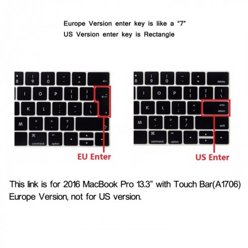 ENKAY Hat-Prince 2 en 1 Coque de protection en plastique dur givré + Version Europe Ultra-mince TPU Couverture de clavier protecteur pour 2016 MacBook Pro 13,3 pouces avec barre tactile (A1706) (Bleu bébé) SE01TT539-012