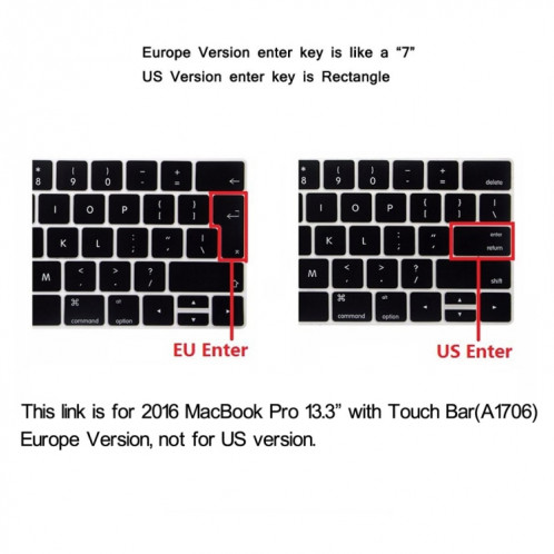 ENKAY Hat-Prince 2 en 1 Coque de protection en plastique dur givré + Europe Version Ultra-mince TPU Protecteur de clavier pour 2016 MacBook Pro 13,3 pouces avec barre tactile (A1706) (Rouge) SE601R1857-012