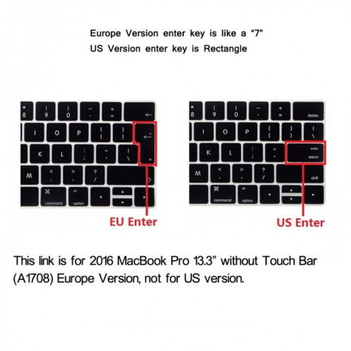 ENKAY Hat-Prince 2 en 1 Coque de protection en plastique dur givré + Europe Version Ultra-mince TPU Protecteur de clavier pour 2016 MacBook Pro 13,3 pouces sans barre tactile (A1708) (Noir) SE602B1949-012