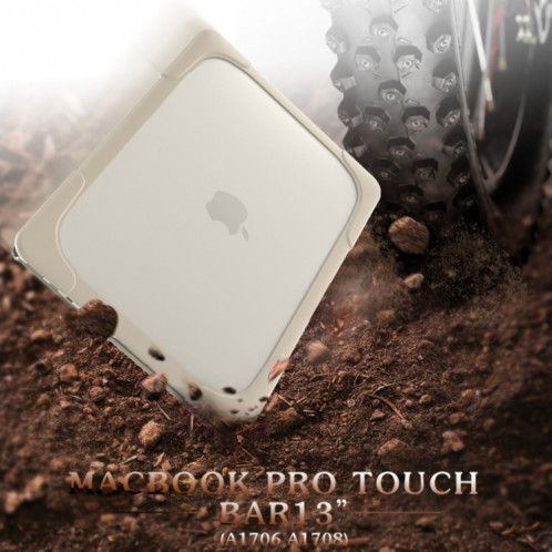 Pour Macbook Pro 13.3 pouces (A1708) & avec Touchbar (A1706) ordinateur portable TPU + PC pliant Antichoc Housse de protection avec support (Kaki) SH108K1643-012