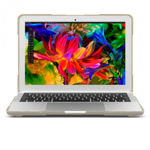 Pour Macbook Pro 13.3 pouces (A1708) & avec Touchbar (A1706) ordinateur portable TPU + PC pliant Antichoc Housse de protection avec support (Kaki) SH108K1643-012