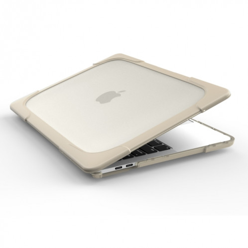 Pour Macbook Pro 13.3 pouces (A1708) & avec Touchbar (A1706) ordinateur portable TPU + PC pliant Antichoc Housse de protection avec support (Kaki) SH108K1643-012