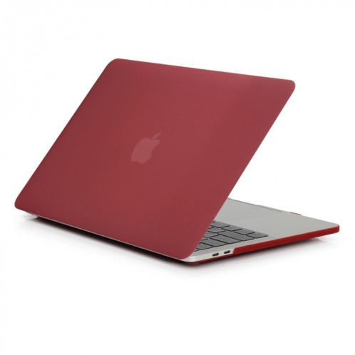 Étui de protection pour ordinateur portable de style givré pour MacBook Pro 13,3 pouces A1989 (2018) (Vin Rouge) SH16WR688-04