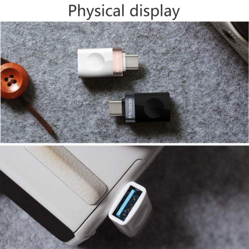 Mcdodo OT-1942 USB-C / Type-C vers USB 3.0 AF Adaptateur De Charge De Transmission De Données OTG, Mcdodo OT-1942 USB-C / Type-C vers USB 3.0 AF Adaptateur OTG de charge de transmission de données (Or) SM370J1532-013