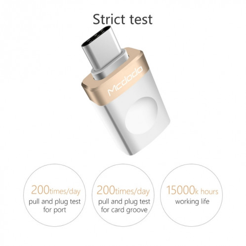 Mcdodo OT-1942 USB-C / Type-C vers USB 3.0 AF Adaptateur De Charge De Transmission De Données OTG, Mcdodo OT-1942 USB-C / Type-C vers USB 3.0 AF Adaptateur OTG de charge de transmission de données (Or) SM370J1532-013