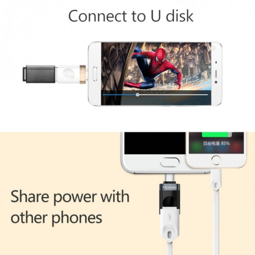 Mcdodo OT-1942 USB-C / Type-C vers USB 3.0 AF Adaptateur De Charge De Transmission De Données OTG, Mcdodo OT-1942 USB-C / Type-C vers USB 3.0 AF Adaptateur OTG de charge de transmission de données (Or) SM370J1532-013