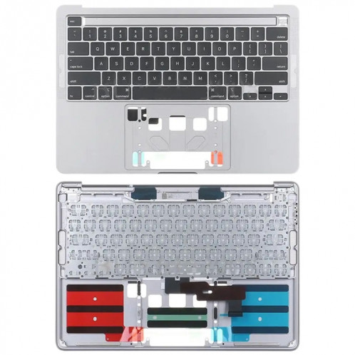 Pour MacBook Pro Retina 13 pouces A2289 2020 C-side Cover + US Edition Key Board (argent) SH518S1359-05