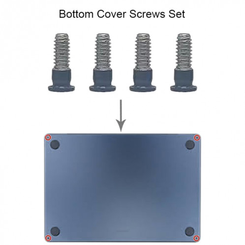 Pour MacBook Air 15.3 M2 A2941 Jeu de vis du couvercle inférieur (gris) SH538H1173-02