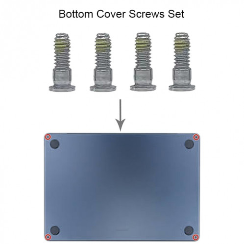 Pour MacBook Air 15.3 M2 A2941, jeu de vis du couvercle inférieur (argent) SH538S1128-02