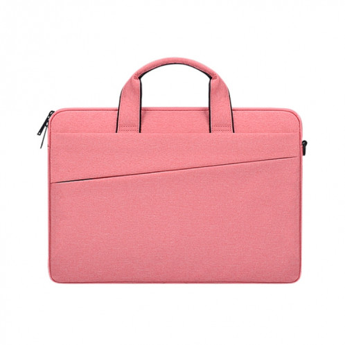 Poches latérales doubles universelles Wearable Oxford chiffon doux poignée Portable Laptop Tablet Bag, pour 12 pouces et ci-dessous Macbook, Samsung, Lenovo, Sony, DELL Alienware, CHUWI, ASUS, HP (rose) SP582F1803-09