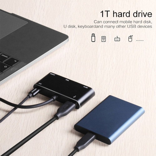 Convertisseur USB-C / Type-C vers HDMI / VGA / USB 3.0 / PD SH6610777-015
