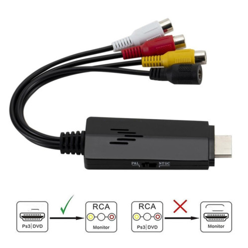 Adaptateur convertisseur vidéo HD vers 3RCA AV CVBS SH66261336-05