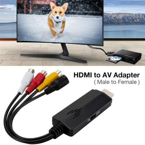 Adaptateur convertisseur vidéo HD vers 3RCA AV CVBS SH66261336-05